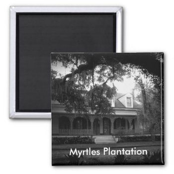 Myrtles Plantation In Black And White Magnet by forgetmenotphotos at Zazzle