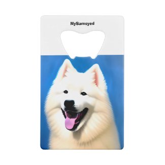 MySamoyed Personalized Gift Idea Cute Samoyed Credit Card Bottle Opener