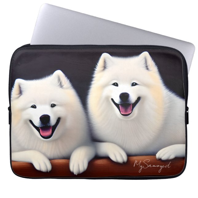MySamoyed Personalized Gift Idea Cute Samoyed Laptop Sleeve (Front)