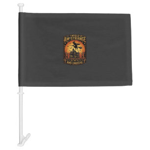 Myself Am Strange Unusual Halloween Witch Haunted Car Flag