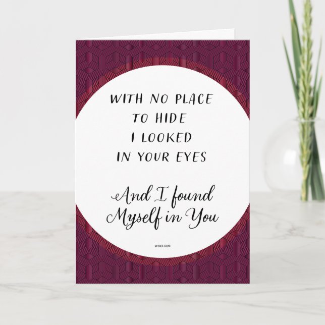 Myself in You Red Valentine Holiday Card (Front)