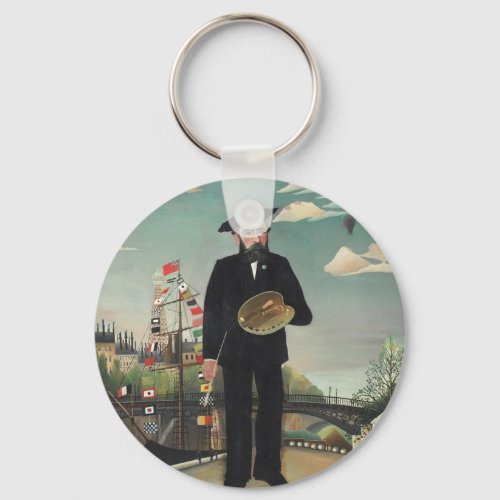 Myself Portrait Landscape 1890 Henri Rousseau Keychain