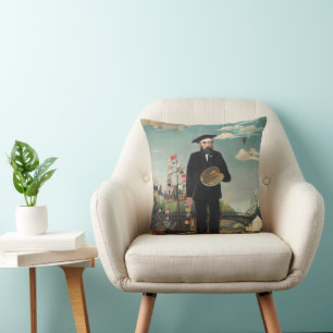 Myself Portrait Landscape 1890, Henri Rousseau Throw Pillow