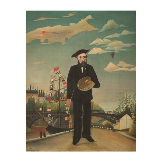 Myself Portrait Landscape 1890, Henri Rousseau Wood Wall Decor (Front)