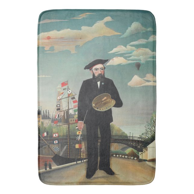 Myself: Portrait – Landscape, Henri Rousseau 1890 Bath Mat (Front Vertical)