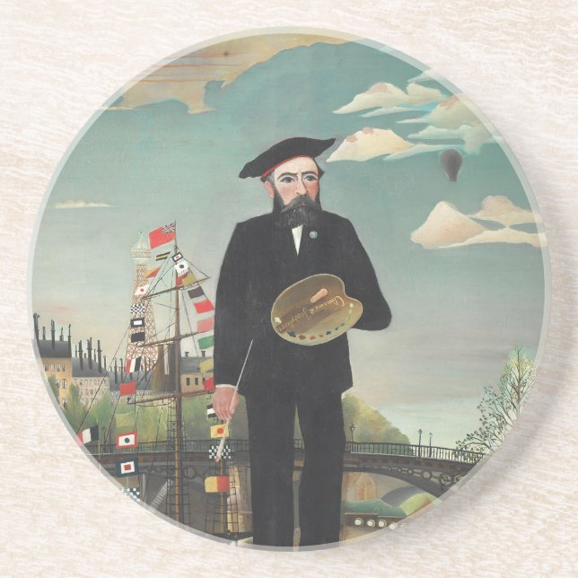 Myself: Portrait – Landscape, Henri Rousseau 1890 Coaster (Front)