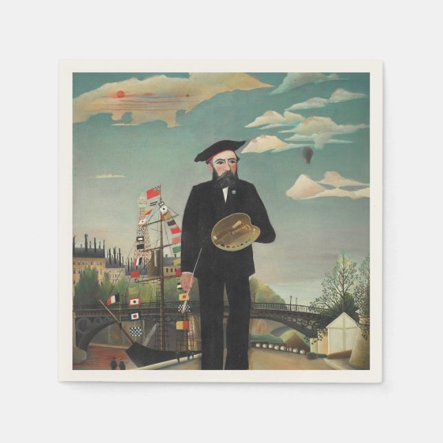 Myself: Portrait – Landscape, Henri Rousseau 1890 Napkins (Front)