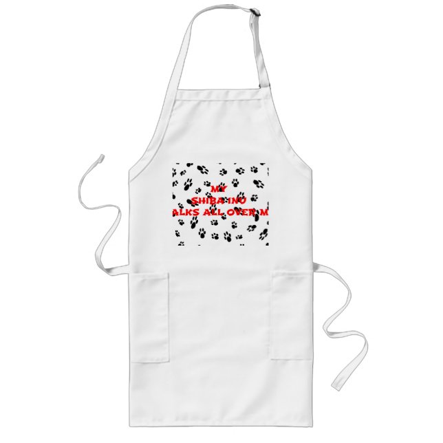 myshiba inu walks on me long apron (Front)
