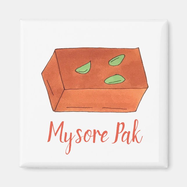 Mysore Pak Indian Sweet Bakery Pastry Chef Food Magnet (Front)