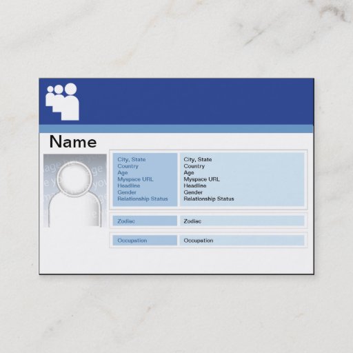 Customizable Myspace Dark - Chubby Business Cards