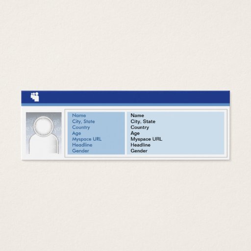 Customizable Myspace Dark - Skinny Business Card Template