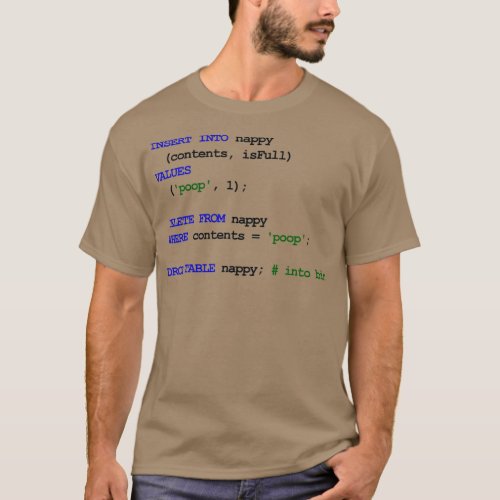 MySQL Code New Baby Change Nappy T_Shirt