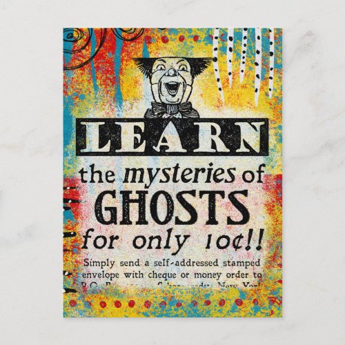 Mysteries of Ghosts Postcard _ Funny Vintage Ad