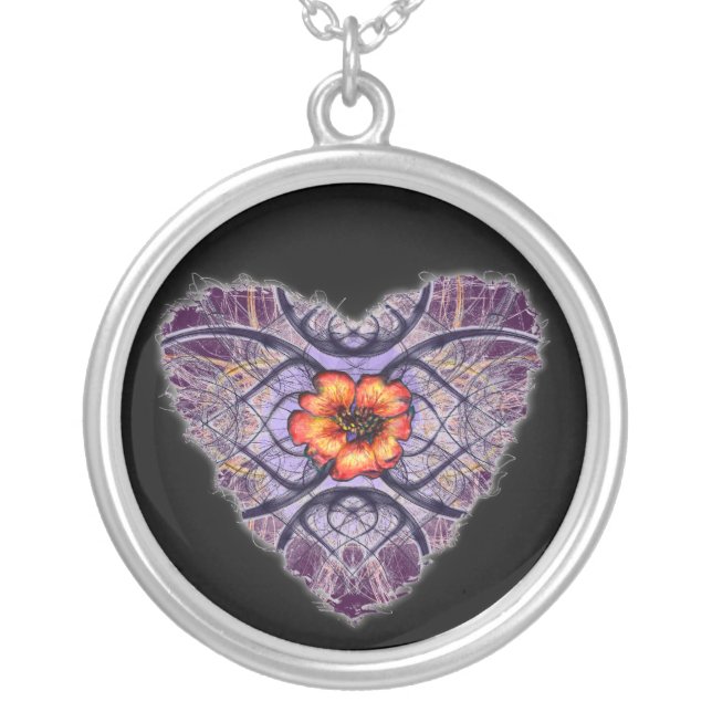 Mysteries of the Heart Silver Plated Necklace (Front)