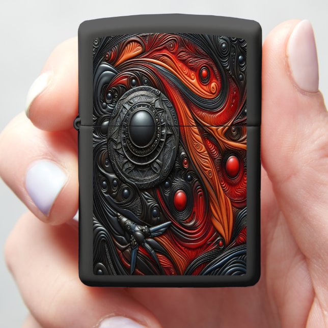 Mysterious Alien Craft Under a Cosmic Swirl Zippo Lighter (In Hand)