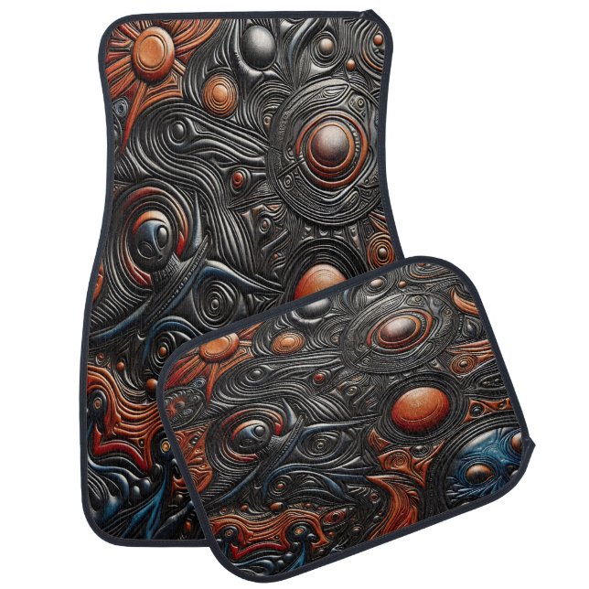 Mysterious Alien Designs From a Distant Realm Car Floor Mat (Set)