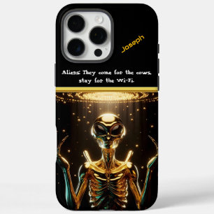 Mysterious Alien Encounter in a Cosmic Light Show iPhone 16 Pro Max Case
