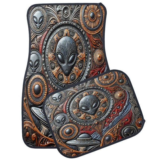 Mysterious Alien Encounters in Cosmic Realms Car Floor Mat (Set)