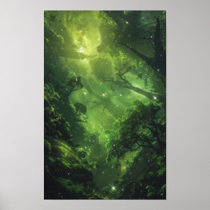 Mysterious Alien Forest Landscape Poster