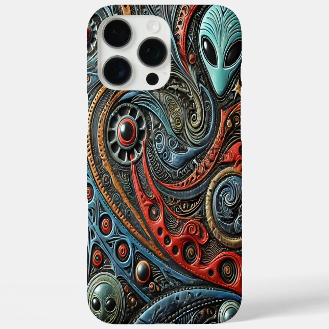 Mysterious Alien Patterns in Cosmic Design Case-Mate iPhone Case (Back)