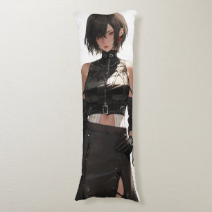 Mysterious Anime Girl Leather Body Pillow