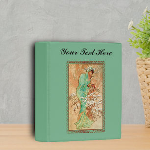 Mysterious Art deco Woman in snow Covered Tree Mini Binder