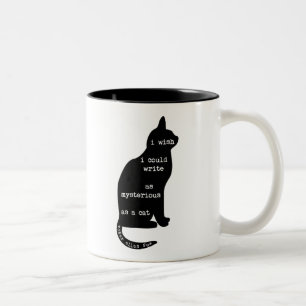 Mysterious as a Cat Edgar Allan Poe Quote Two-Tone Coffee Mug