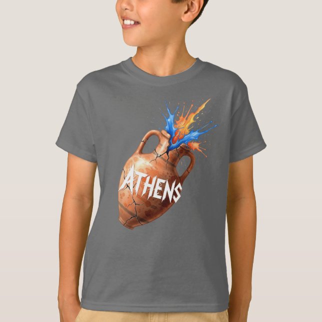  Mysterious Athens, Ancient Amphora, by Natasha Us T-Shirt (Front)