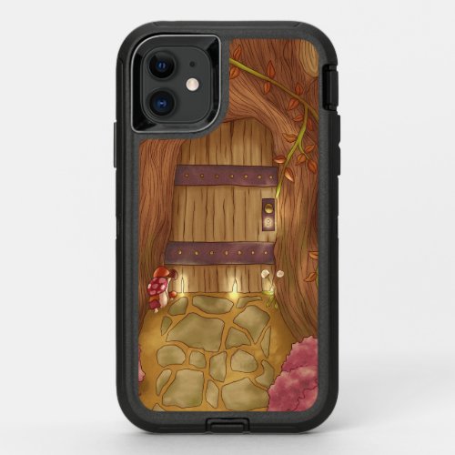 Mysterious Autumn Forest Doorway Illustration OtterBox Defender iPhone 11 Case