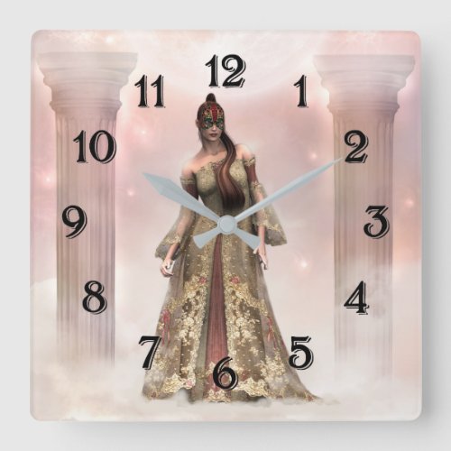 Mysterious Beauty Square Wall Clock