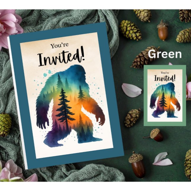 Mysterious Bigfoot Forest Birthday Invitation  (Creator Uploaded)