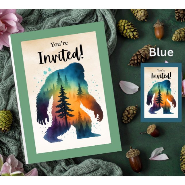 Mysterious Bigfoot Forest Birthday Invitation  (Creator Uploaded)