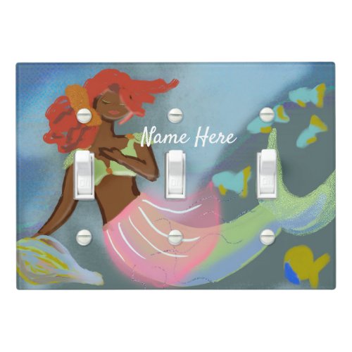 Mysterious Black Brown Mermaid  Light Switch Cover