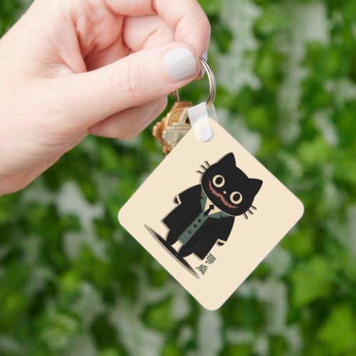  Mysterious Black Cat in Pop Culture Suit Keychain