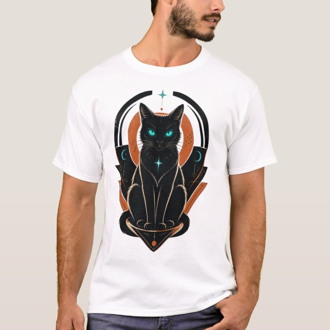 Mysterious Black Cat T-Shirt (Front)