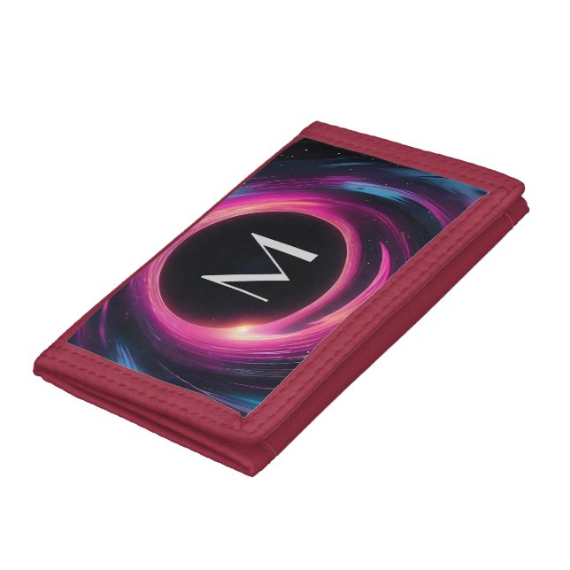 Mysterious Black Hole Trifold Wallet with Monogram (Bottom)