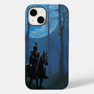 Mysterious Black Knight in the Moonlit Forest Case-Mate iPhone 14 Case