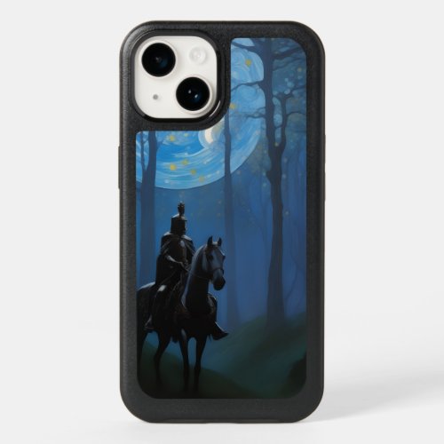 Mysterious Black Knight in the Moonlit Forest OtterBox iPhone 14 Case