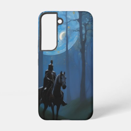 Mysterious Black Knight in the Moonlit Forest Samsung Galaxy S22 Case