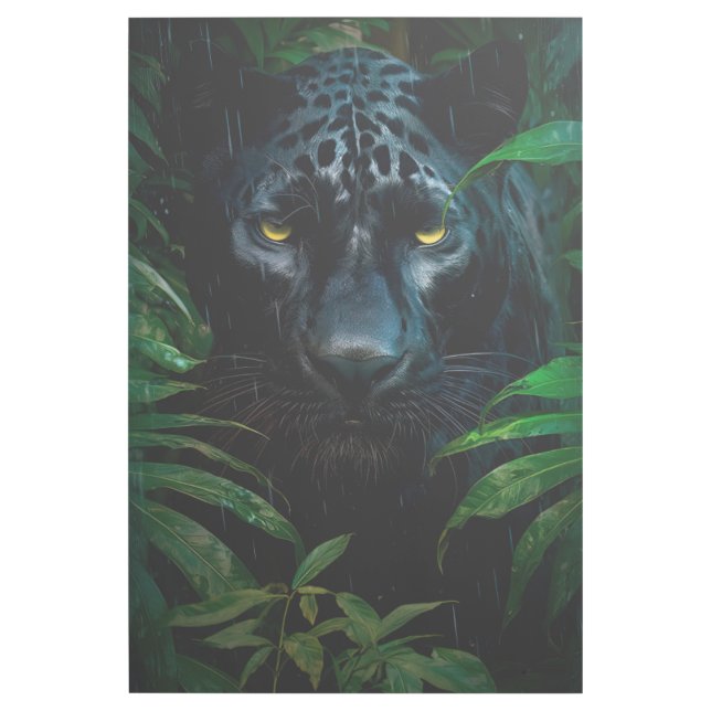 Mysterious Black Panther Jungle Wildlife Design Gallery Wrap (Front)
