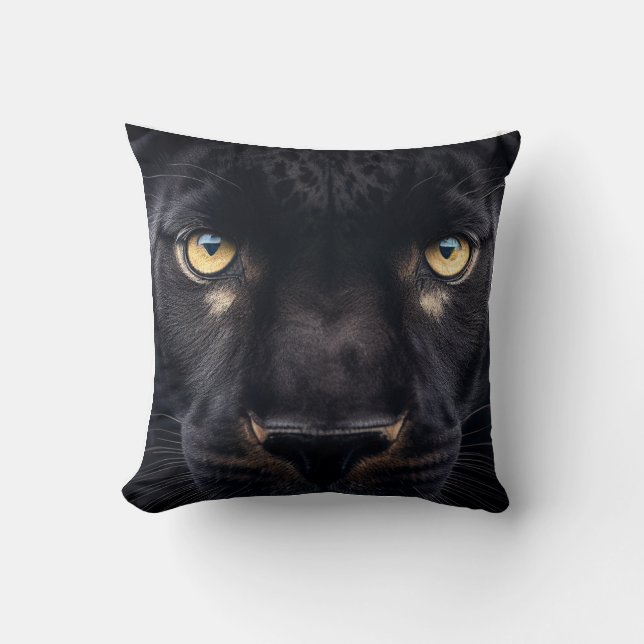 Mysterious Black Panther Throw Pillow (Front)