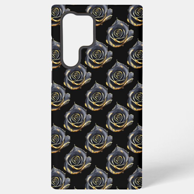 Mysterious black rose samsung galaxy case (Back)