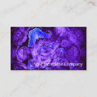 Mysterious blue butterflies business card