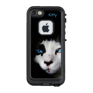 Mysterious Blue Eyed Tuxedo Cat *Personalize* LifeProof FRĒ iPhone SE/5/5s Case