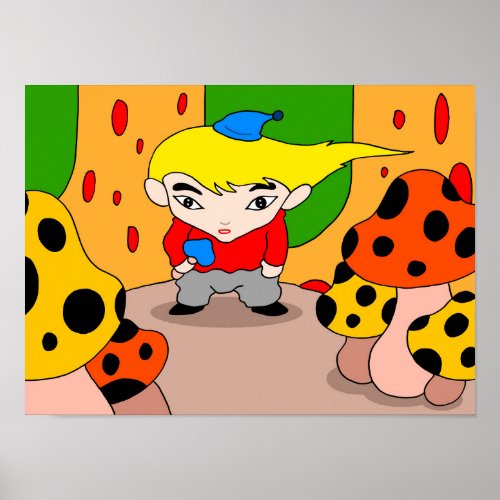 Mysterious boy from the mushroom forest. poster