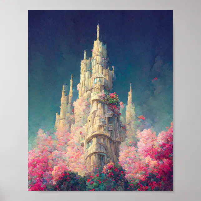 Mysterious Castle 4 Fantasy Art Poster | Zazzle