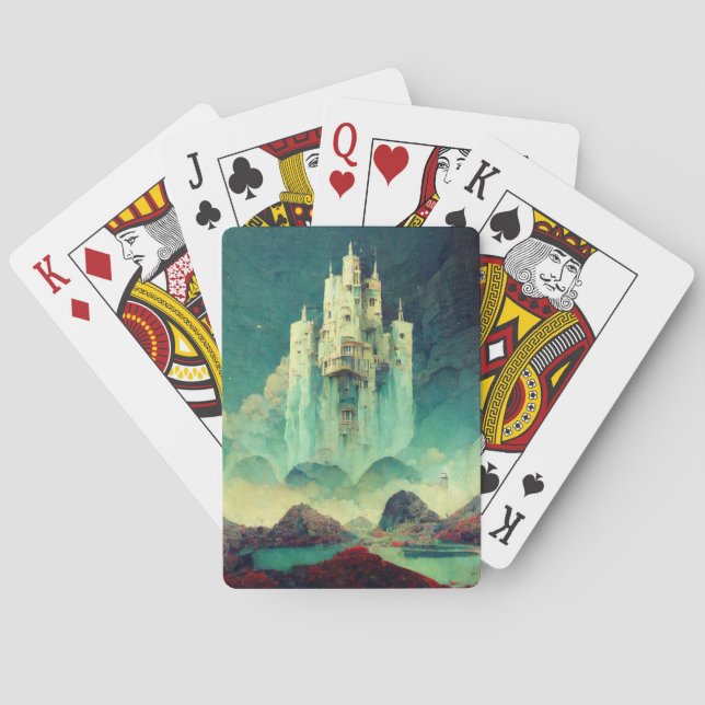 Mysterious Castle Fantasy Art  Poker Cards (Back)