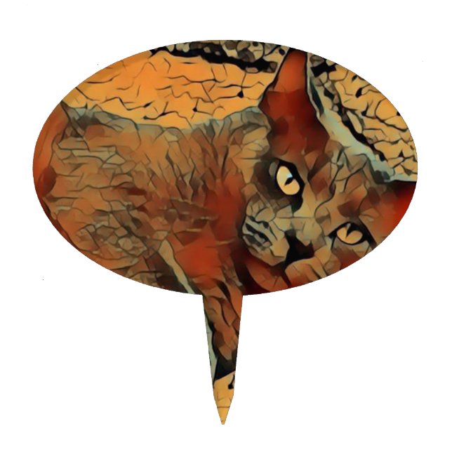 Mysterious Cat Cake Topper (Front)