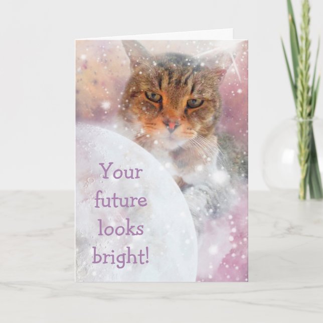 Mysterious Cat Happy Graduation Card (Front)