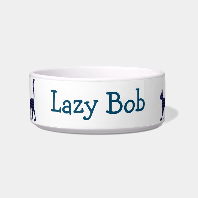 Mysterious Cat / Personalized Name Bowl (Front)